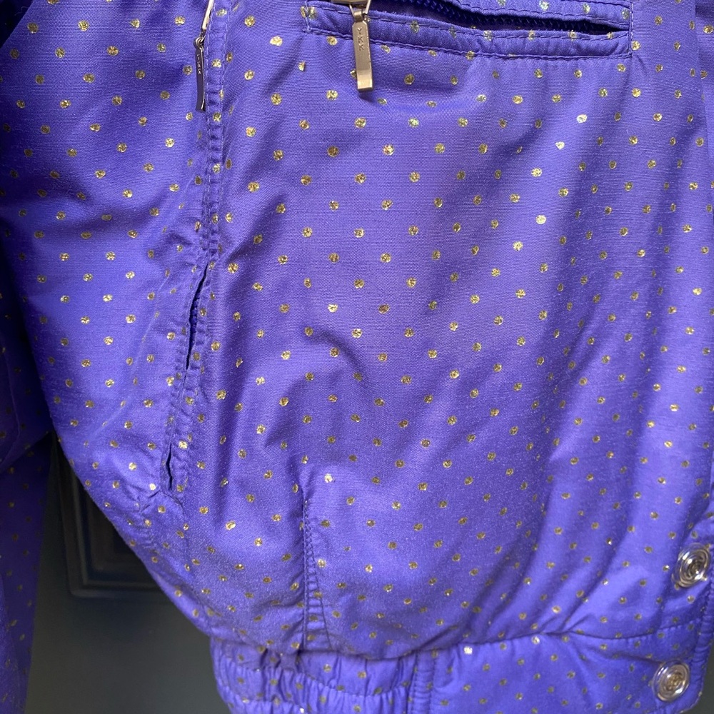 FERA Women’s Ski Coat Size 10 Purple Glitter Polka Dot Vintage 90s Snow Jacket - Picture 10 of 16